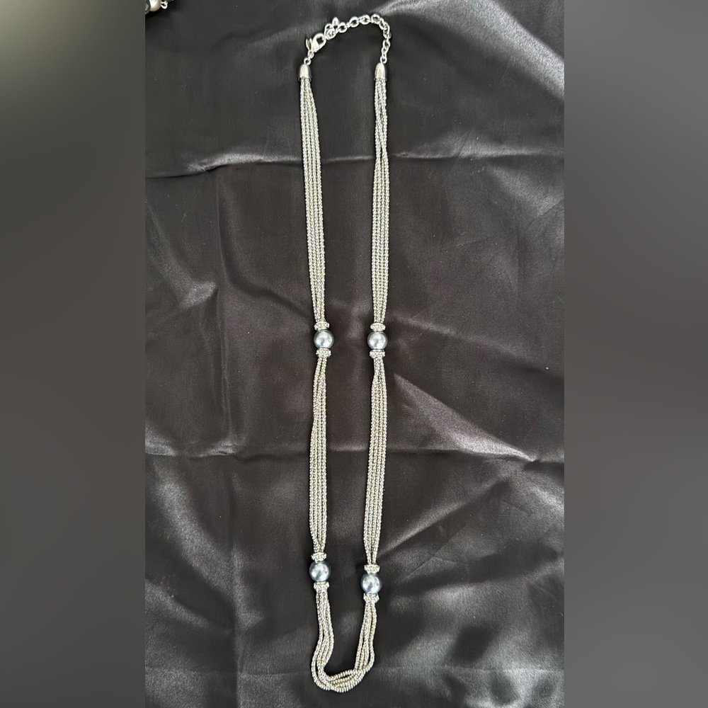 Elegant Silver Beaded Necklace